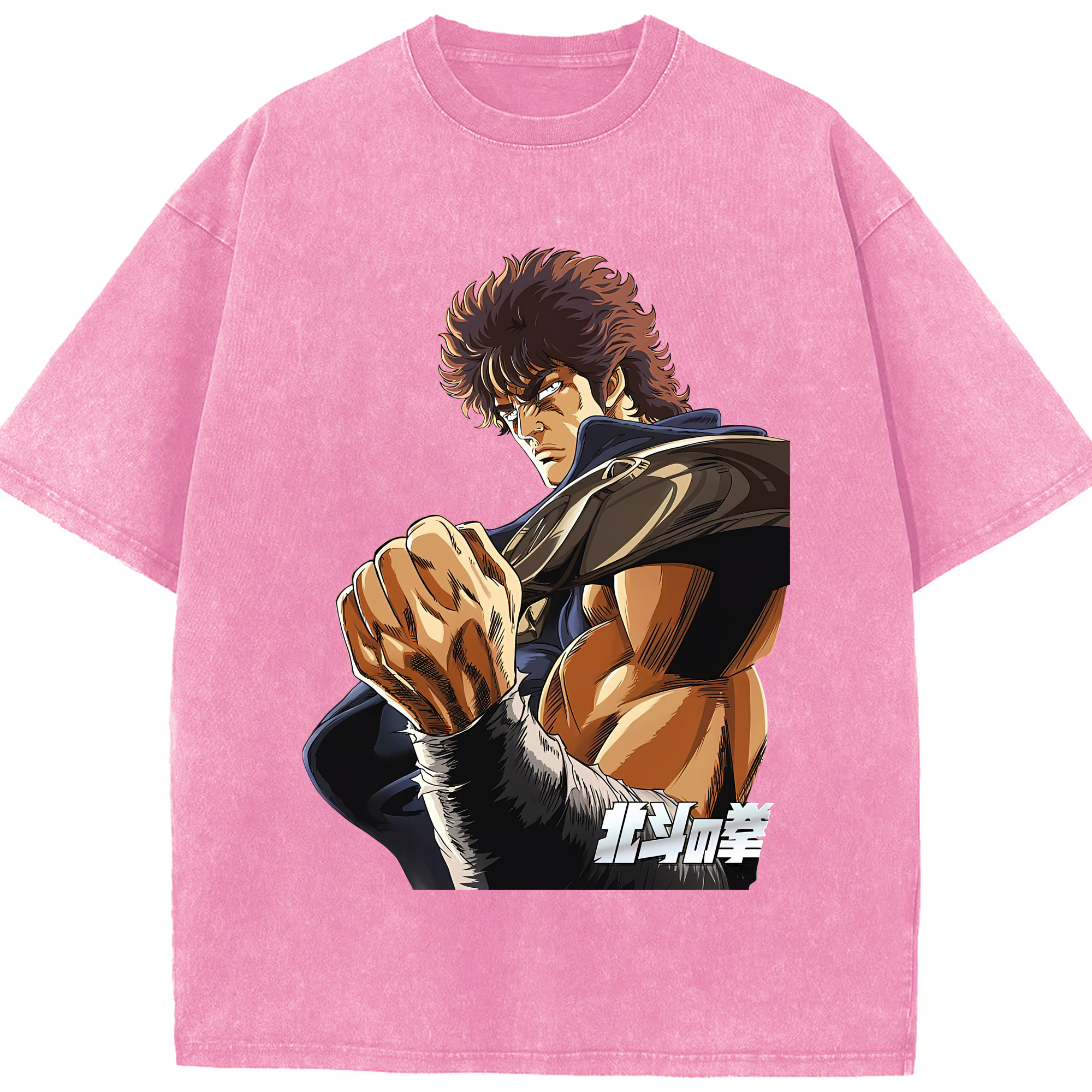 （画像用） 北斗の拳 Fist of the North Star 綿100% ヴィンテージ風 半袖Tシャツ（フロントプリント）
